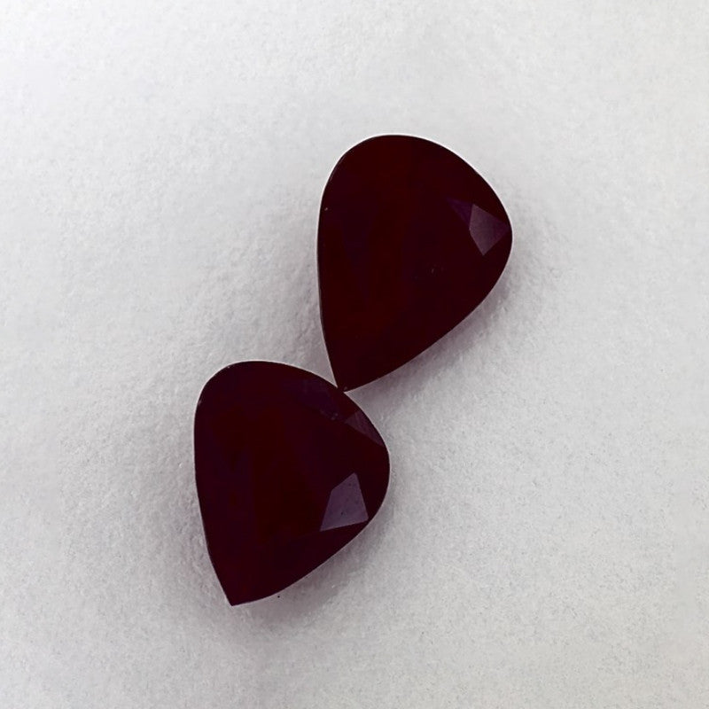 3.23 Total Carat Weight Pear Natural Red Ruby