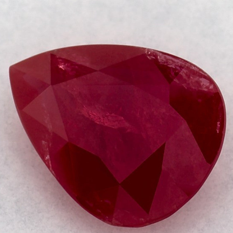 2.39 Carat Pear Natural Red Ruby