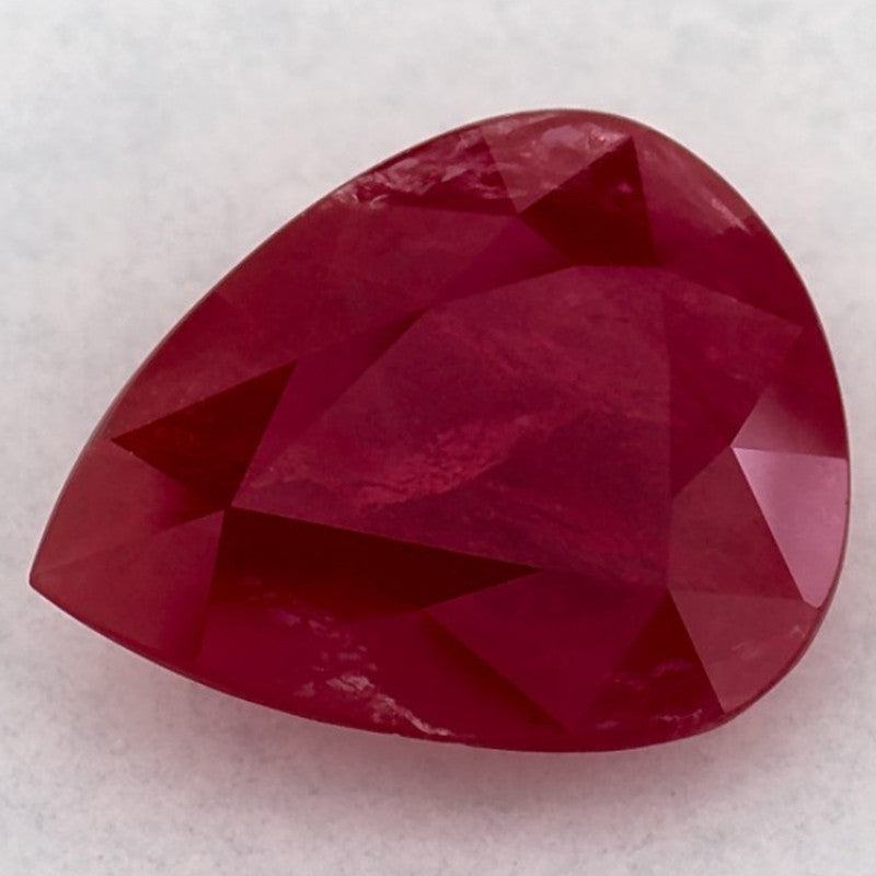 2.39 Carat Pear Natural Red Ruby