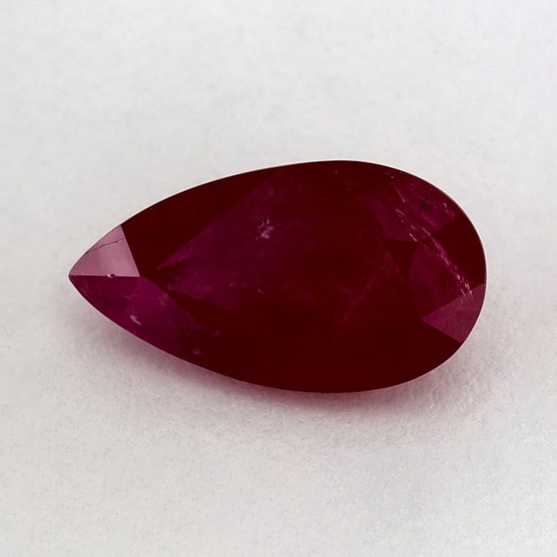3.03 Carat Pear Natural Red Ruby