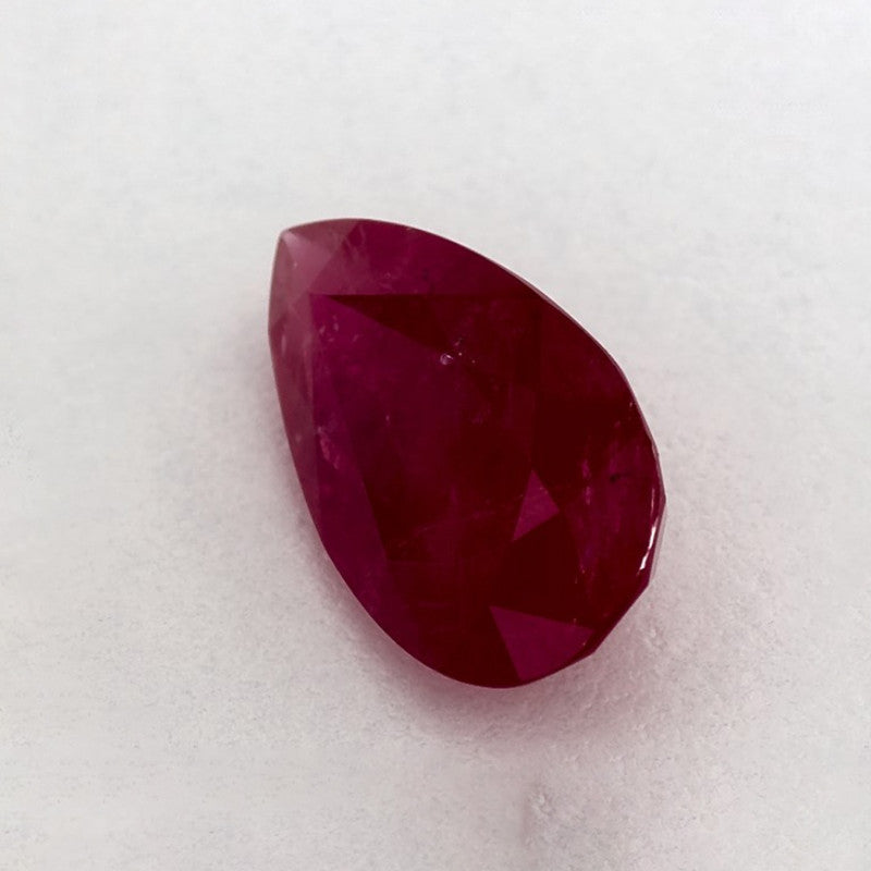 3.03 Carat Pear Natural Red Ruby