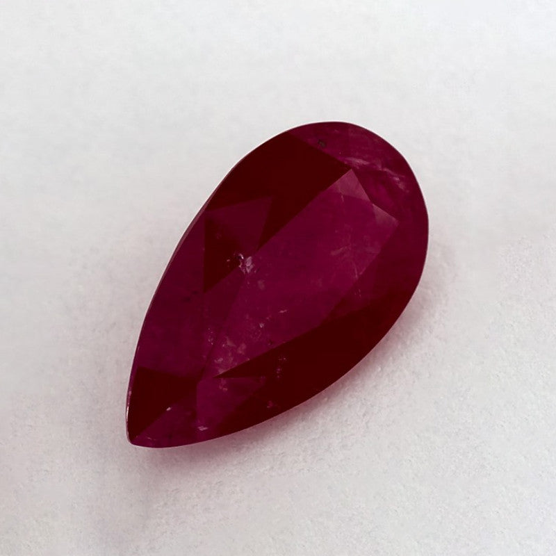 3.03 Carat Pear Natural Red Ruby