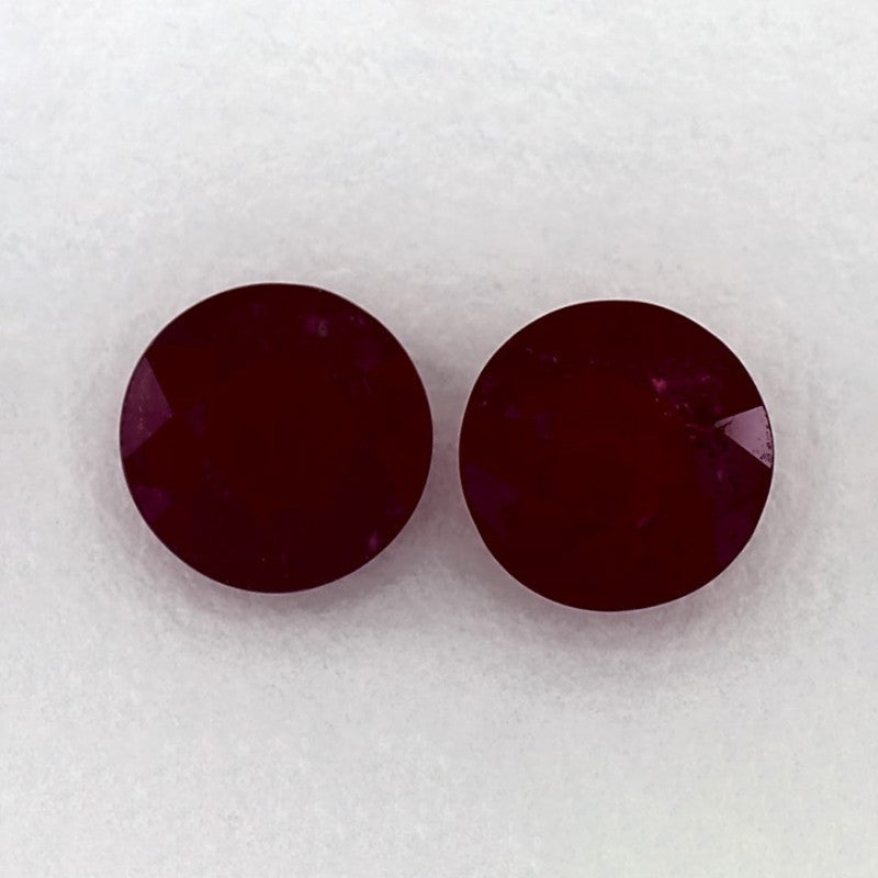 2.08 Total Carat Weight Round Natural Red Ruby