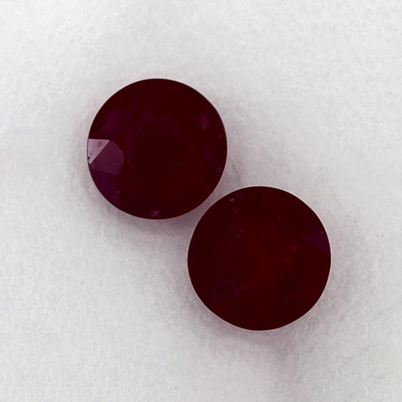 2.08 Total Carat Weight Round Natural Red Ruby