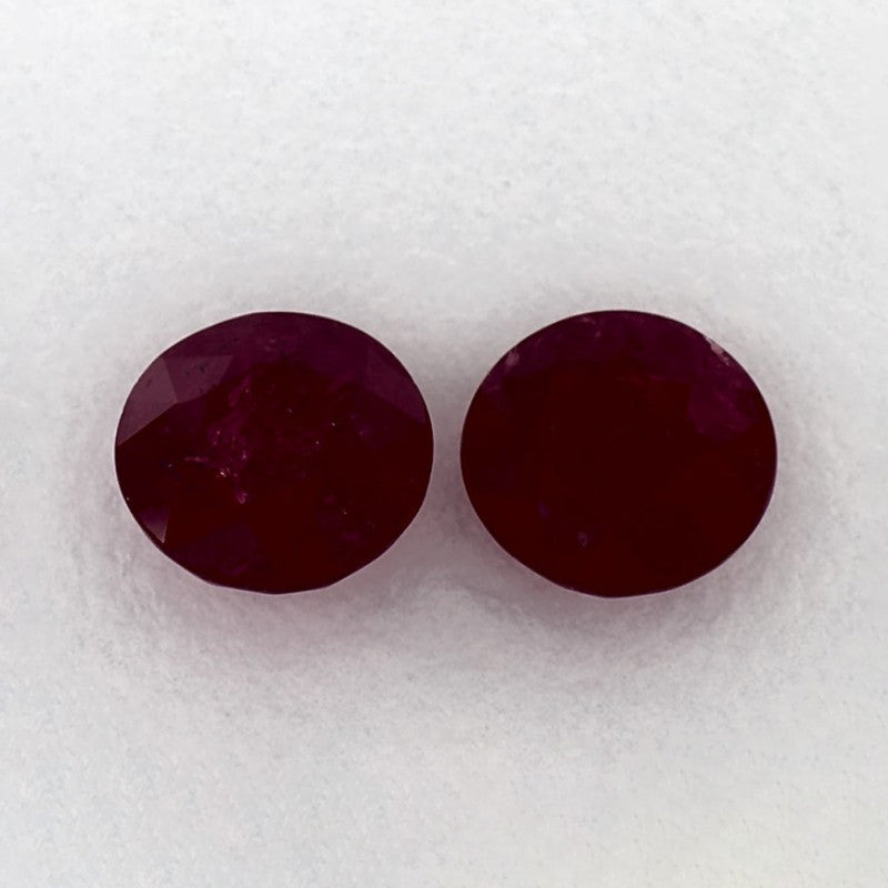 2.08 Total Carat Weight Round Natural Red Ruby