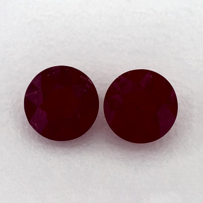2.16 Total Carat Weight Round Natural Red Ruby