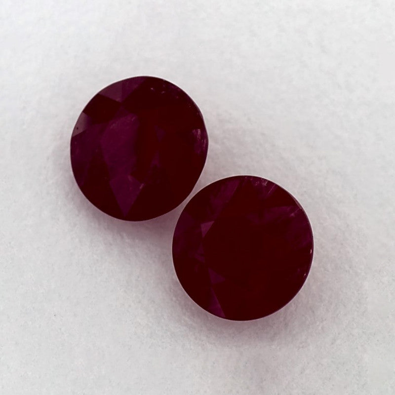 2.16 Total Carat Weight Round Natural Red Ruby