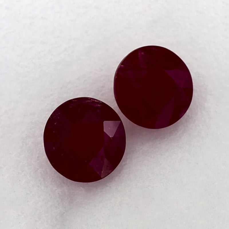 2.16 Total Carat Weight Round Natural Red Ruby