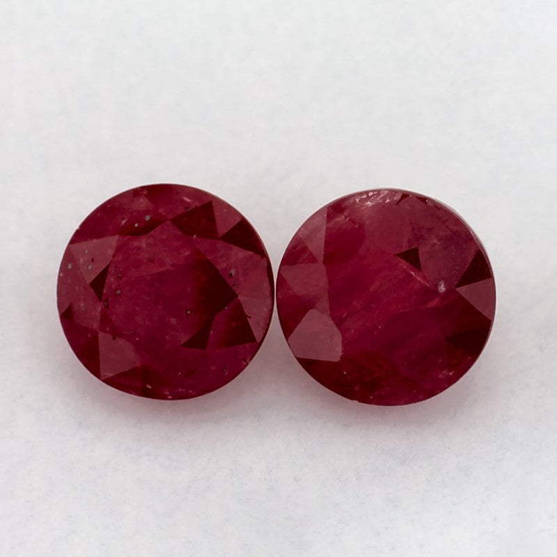 2.29 Total Carat Weight Round Natural Red Ruby