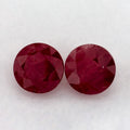 2.29 Total Carat Weight Round Natural Red Ruby