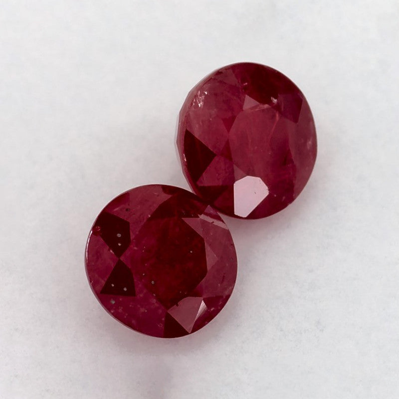 2.29 Total Carat Weight Round Natural Red Ruby