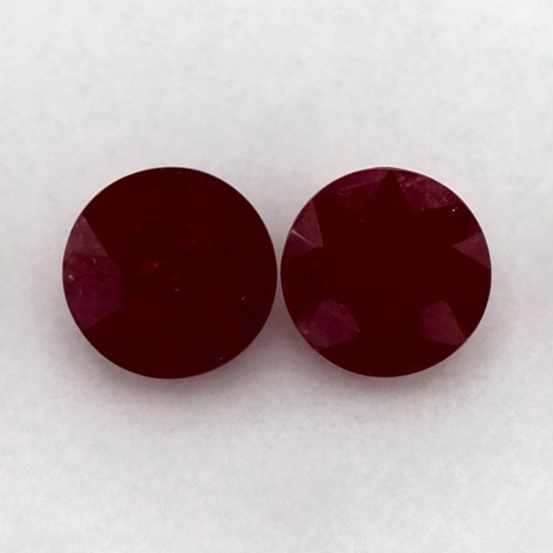 2.37 Total Carat Weight Round Natural Red Ruby