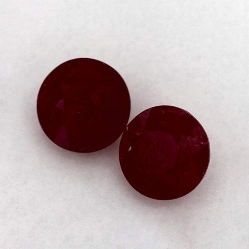 2.37 Total Carat Weight Round Natural Red Ruby
