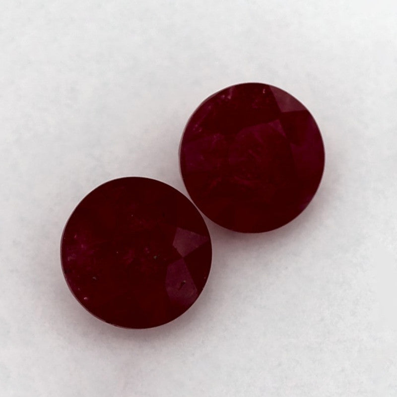 2.37 Total Carat Weight Round Natural Red Ruby