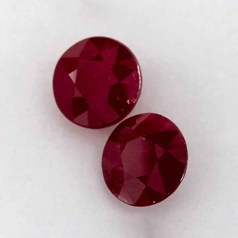 2.59 Total Carat Weight Round Natural Red Ruby