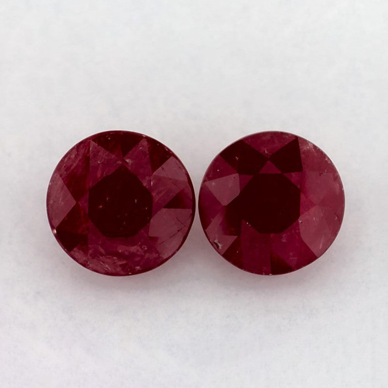 2.96 Total Carat Weight Round Natural Red Ruby