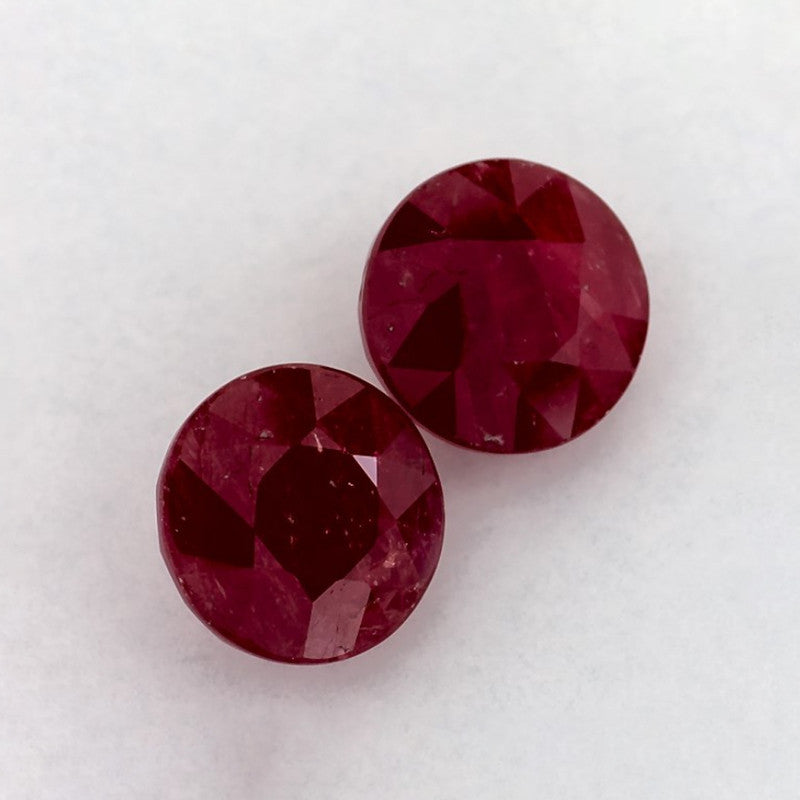 2.96 Total Carat Weight Round Natural Red Ruby