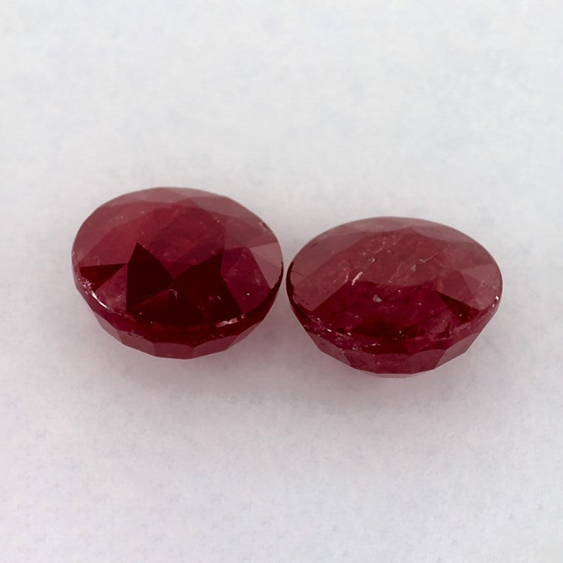 2.96 Total Carat Weight Round Natural Red Ruby