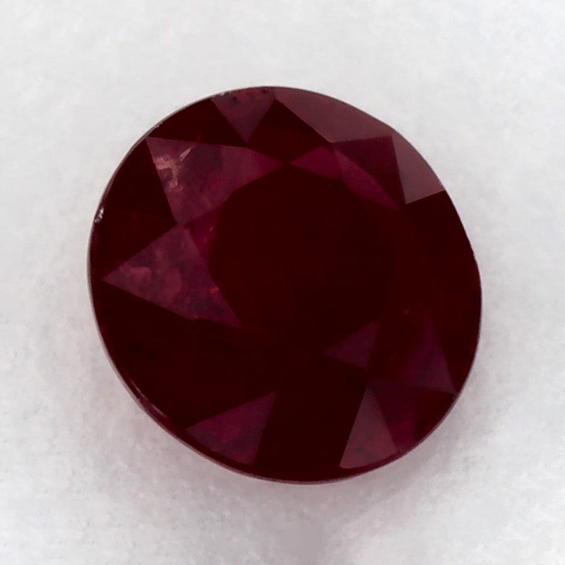 0.84 Carat Round Natural Red Ruby