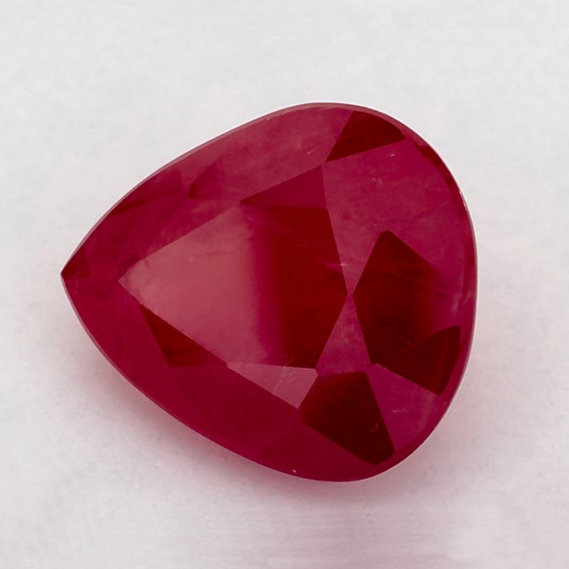 2.45 Carat Pear Natural Red Ruby