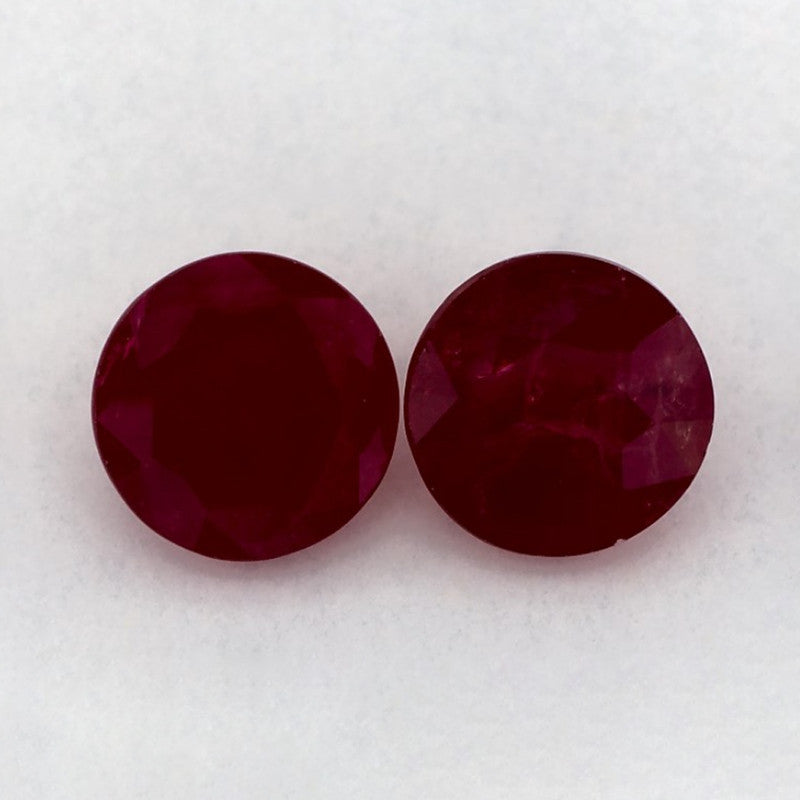 2.31 Total Carat Weight Round Natural Red Ruby