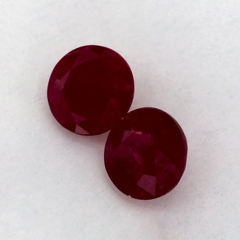 2.31 Total Carat Weight Round Natural Red Ruby
