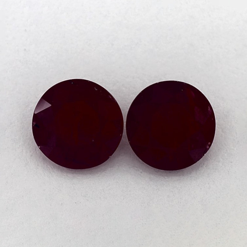 2.82 Total Carat Weight Round Natural Red Ruby