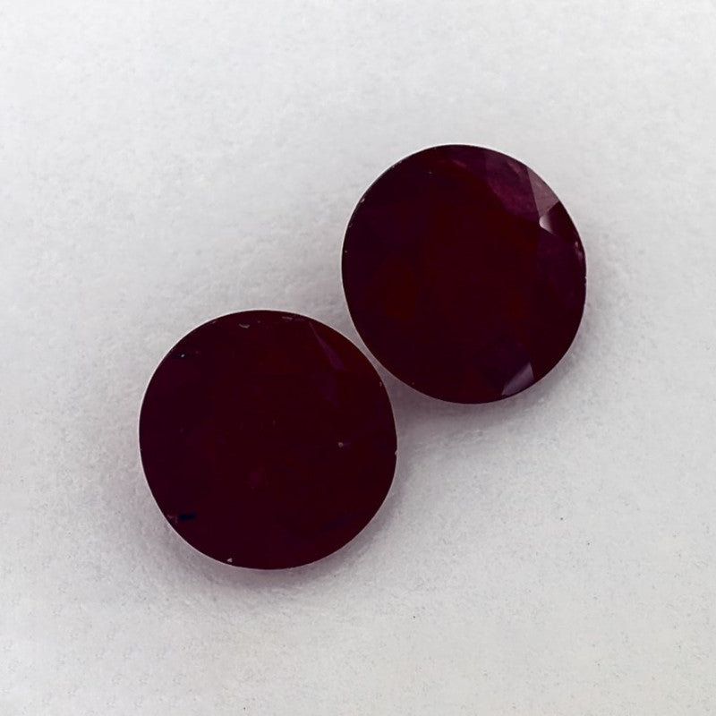 2.82 Total Carat Weight Round Natural Red Ruby