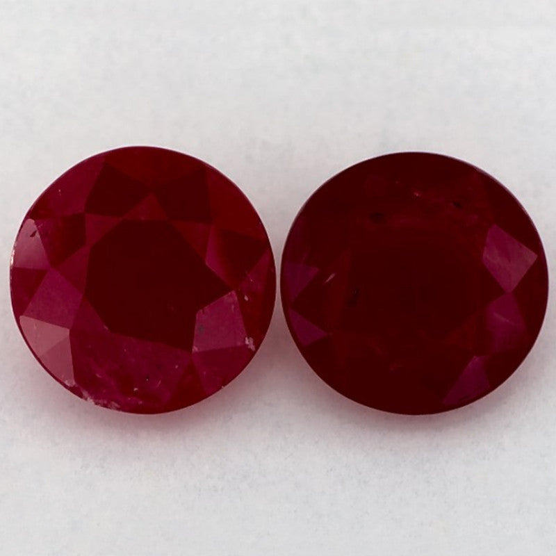 3.70 Carat Round Natural Red Ruby