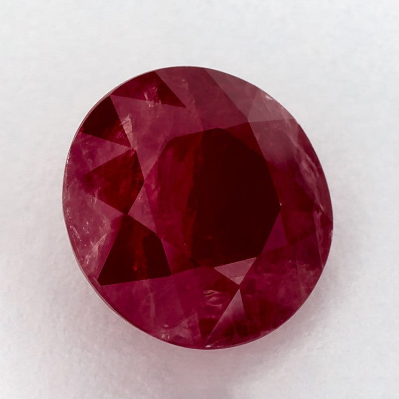 3.91 Carat Round Natural Red Ruby