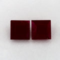 2.36 Total Carat Weight Princess Natural Red Ruby