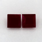 2.36 Total Carat Weight Princess Natural Red Ruby