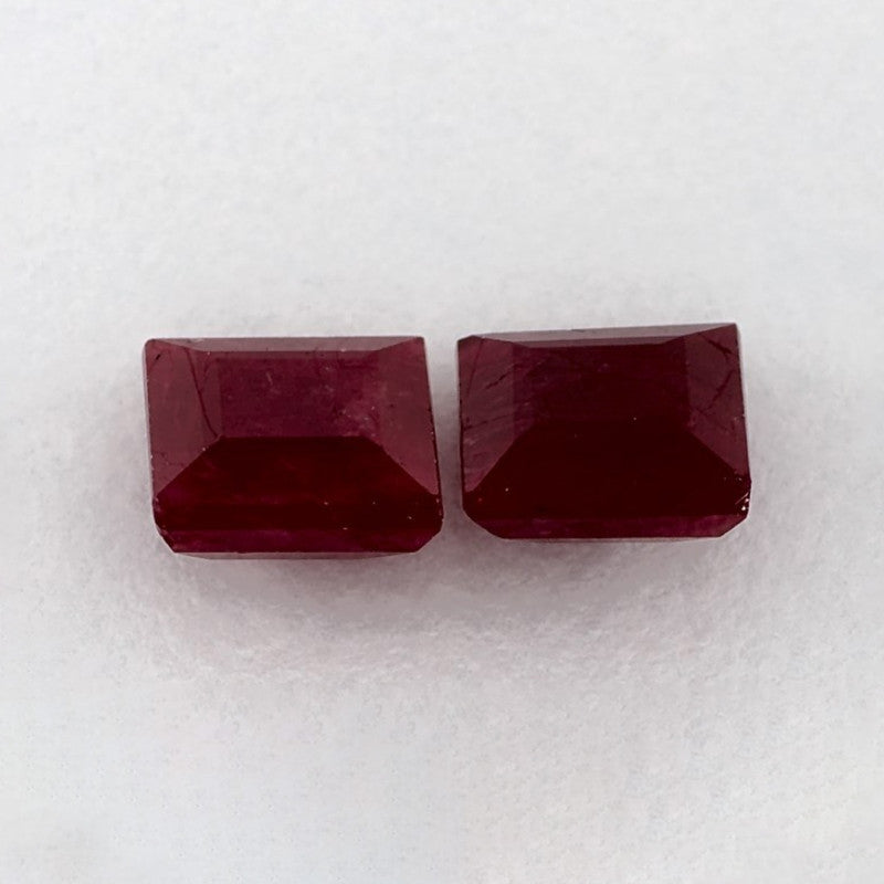 2.36 Total Carat Weight Princess Natural Red Ruby