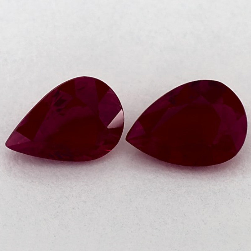 1.62 Total Carat Weight Pear Natural Red Ruby