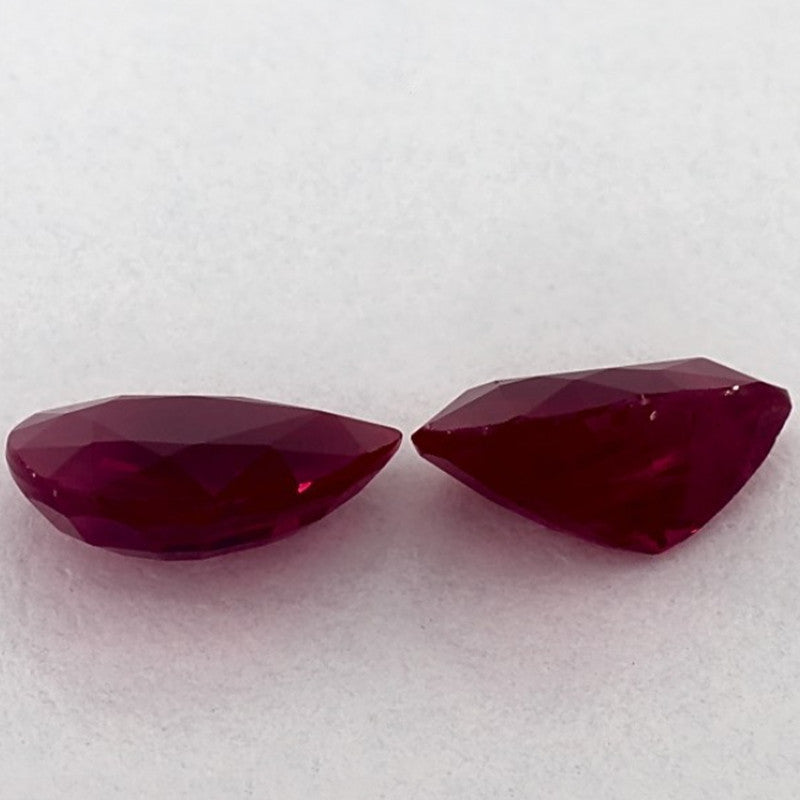 1.62 Total Carat Weight Pear Natural Red Ruby