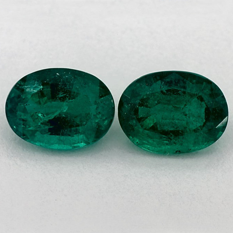 2.43 Total Carat Weight Oval Natural Green Emerald