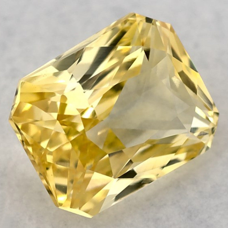 1.58 Carat Radiant Natural Yellow Sapphire