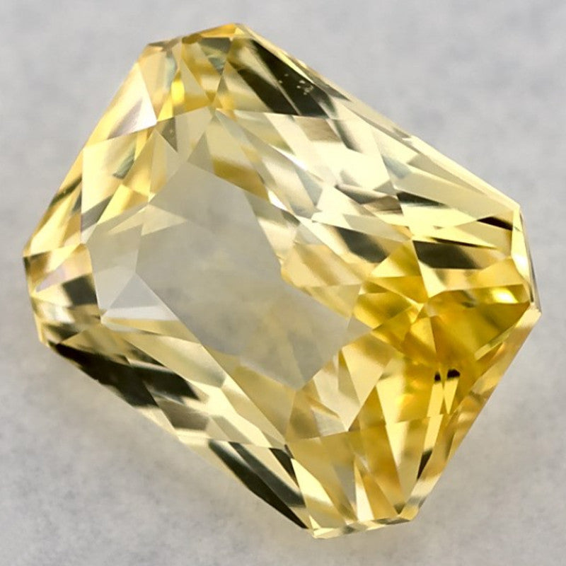 1.58 Carat Radiant Natural Yellow Sapphire