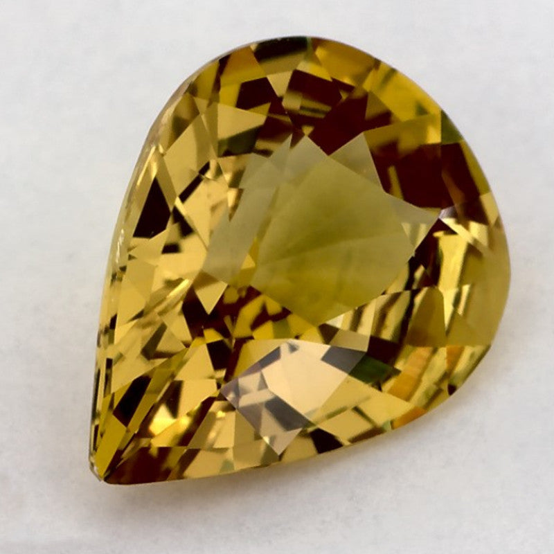 2.43 Carat Pear Natural Yellow Sapphire