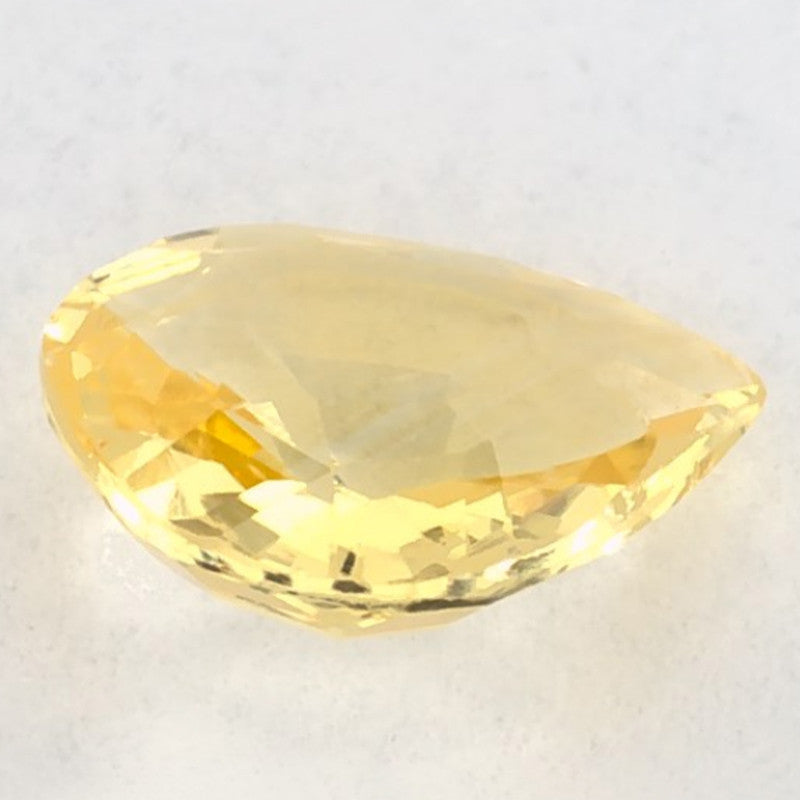 1.04 Carat Pear Natural Yellow Sapphire