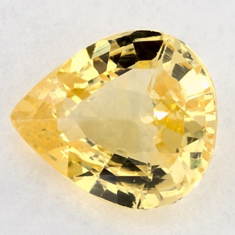 1.04 Carat Pear Natural Yellow Sapphire