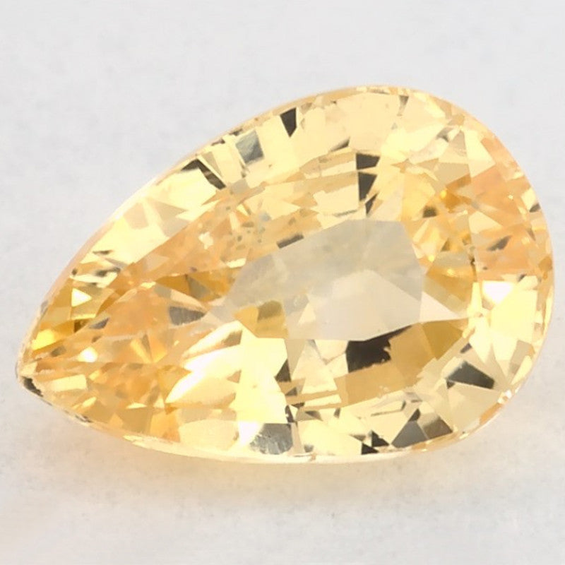 1.06 Carat Pear Natural Yellow Sapphire