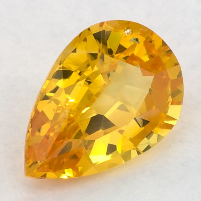 0.96 Carat Pear Natural Yellow Sapphire