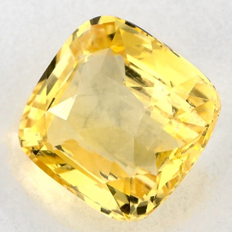 2.04 Carat Cushion Natural Yellow Sapphire