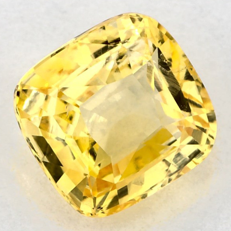 2.04 Carat Cushion Natural Yellow Sapphire