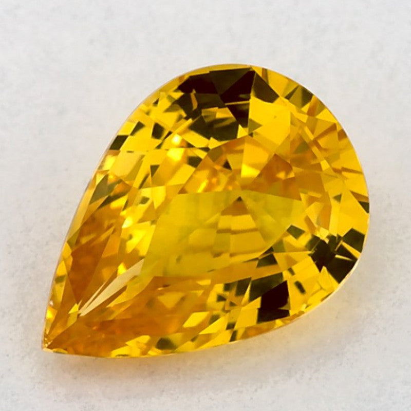 1.02 Carat Pear Natural Yellow Sapphire