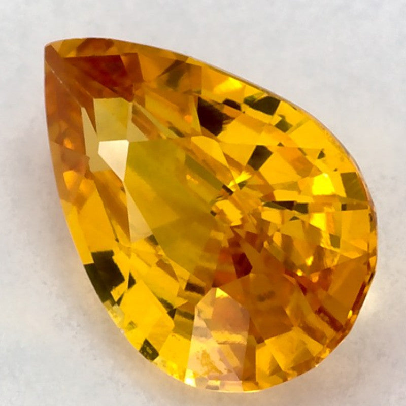 1.04 Carat Pear Natural Yellow Sapphire