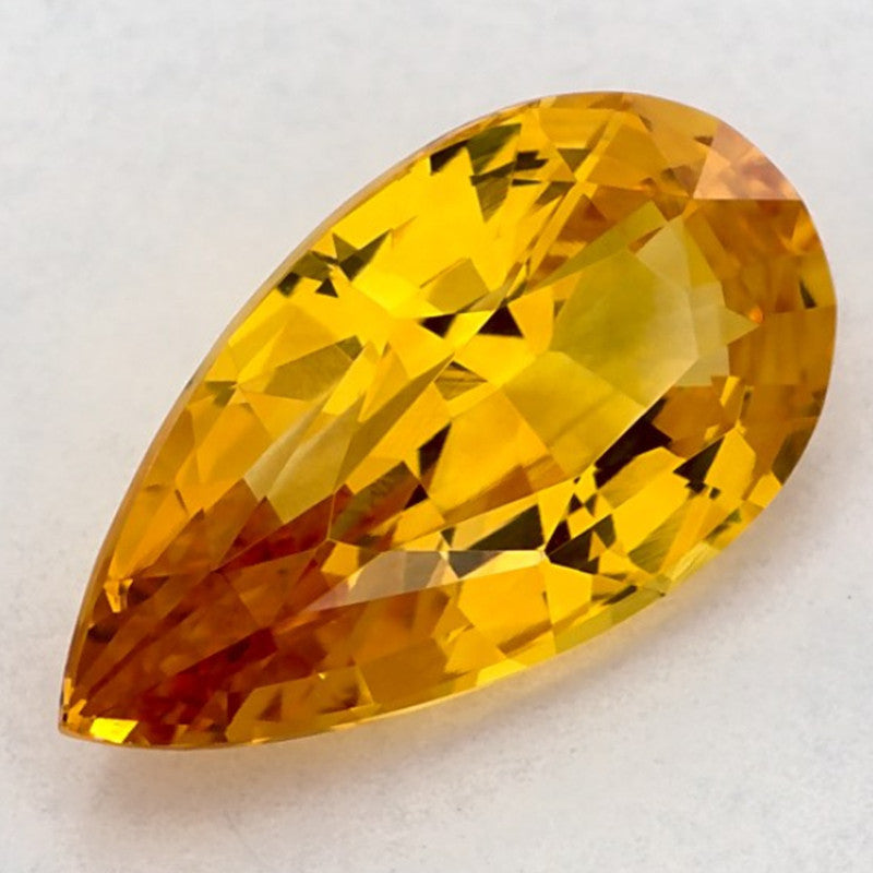 2.03 Carat Pear Natural Yellow Sapphire