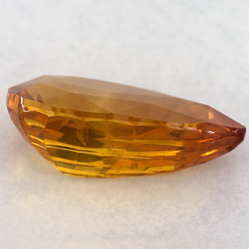 3.90 Carat Pear Natural Yellow Sapphire