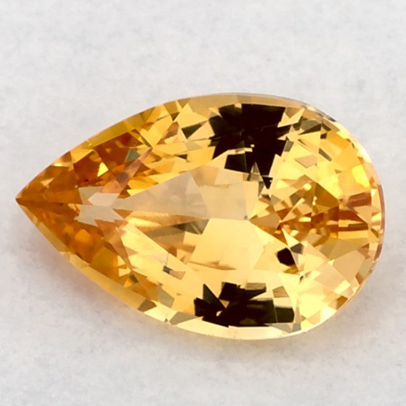 1.18 Carat Pear Natural Yellow Sapphire